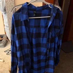 Blue and black flannel